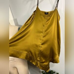Mustard Satin Slip Dress "915 Exclusively for Saks Fifth Avenue", Size S (NWT)